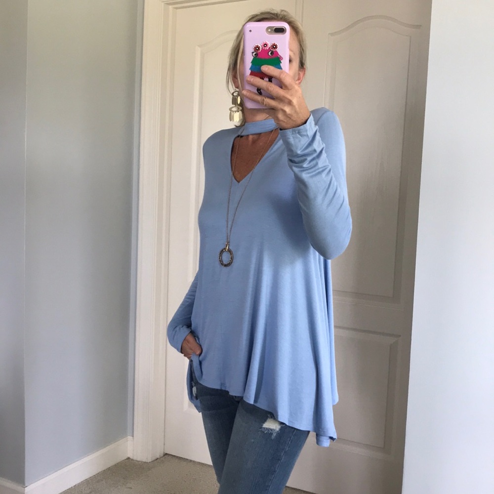 πHPπSIZE SM LEFTπGorgeous Baby Blue Tunic - Picture 5 of 7